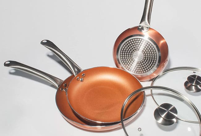 Sartenes Antiadherentes San Ignacio Optimum Copper Set de 3 Sartenes de 20/24/28 cms 